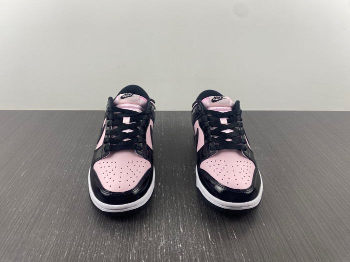 nike dunk low black patent pink dj9955-600