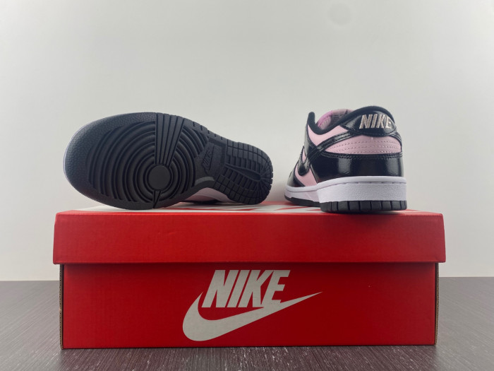 nike dunk low black patent pink dj9955-600