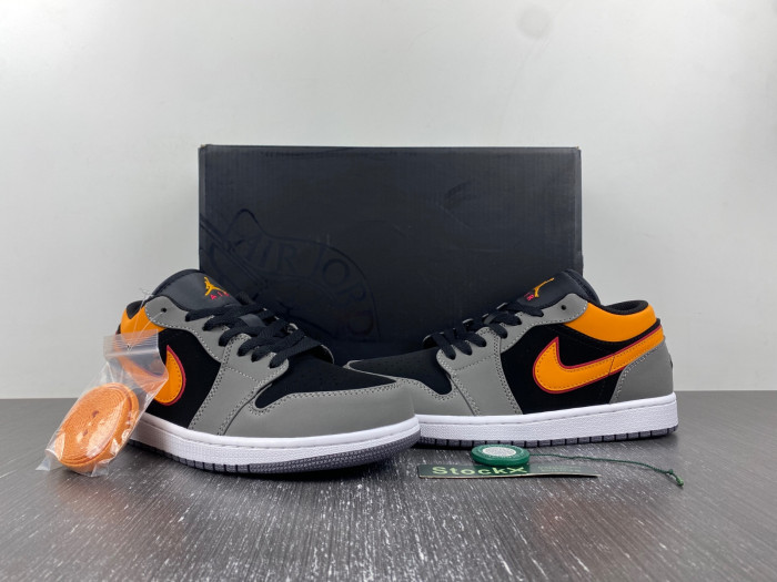 air jordan 1 low light graphite vivid orange fn7308-008