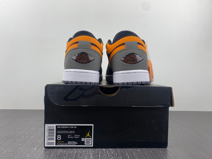 air jordan 1 low light graphite vivid orange fn7308-008