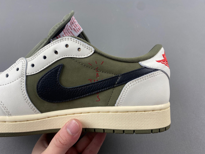 travis scott x air jordan 1 low og medium olive dm7866-200