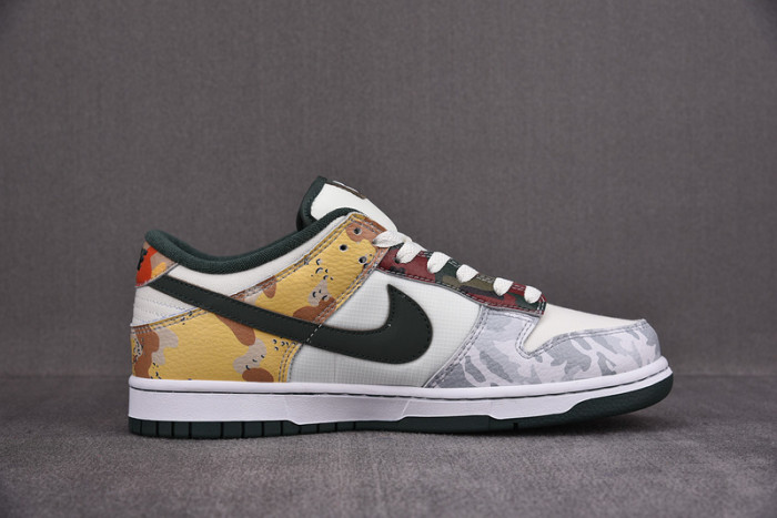 nike dunk low se sail multi-camo dh0957-100