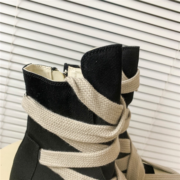 rick owens drkshdw hexa high black pearl milk fat lace