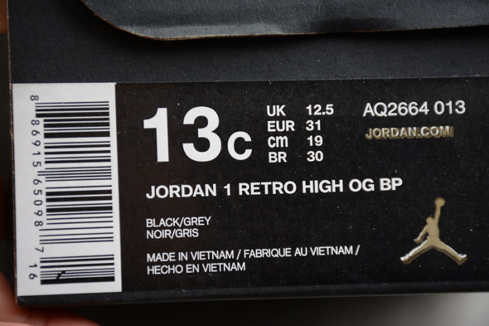 Air Jordan 1 Retro High OG BP KID-AQ2664-013