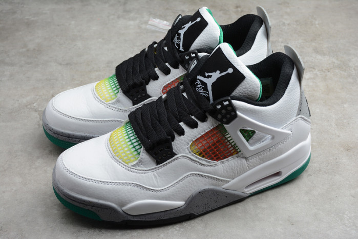 air jordan 4 retro "rasta - lucid green" - aq9129 100