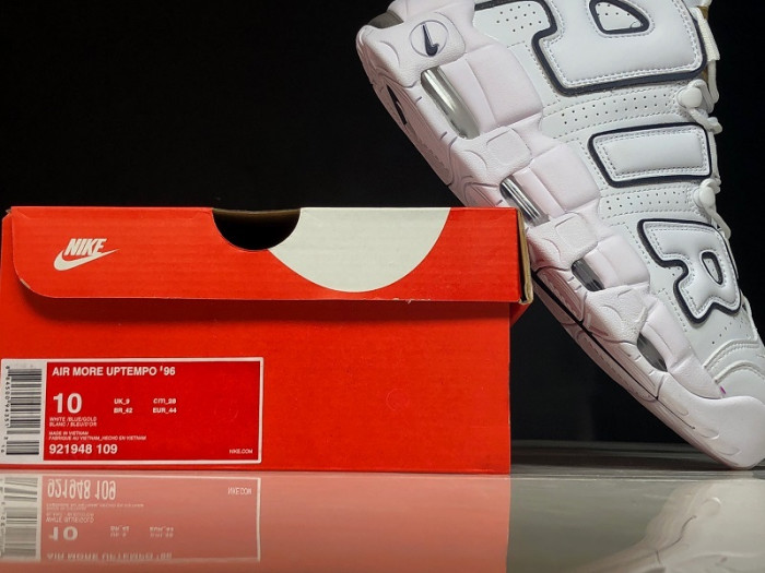 Nike Air More Uptempo White Navy Gold 415082-109