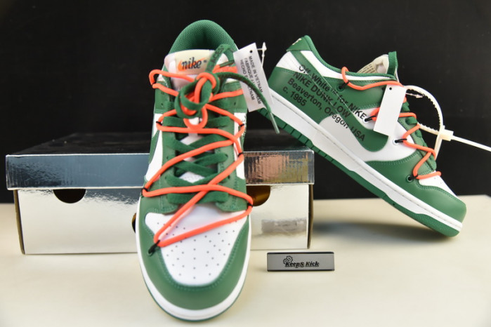 off white nike dunk low pine green ct0856-100