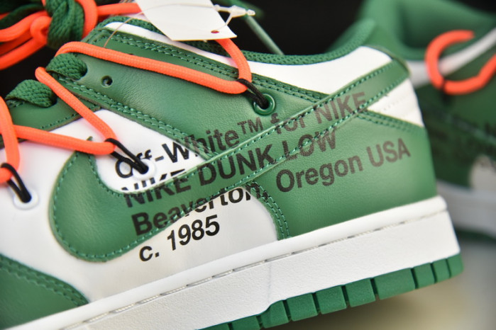 off white nike dunk low pine green ct0856-100