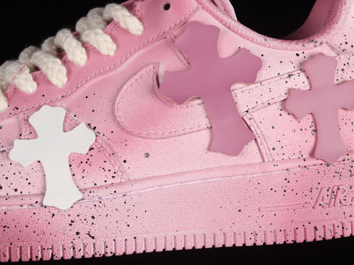 Ch*0me He**ts x nike air force 1 low 07 pink/pink/white dd8959-100